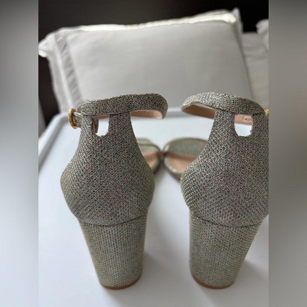 Stuart Weitzman Nearlynude Poudre Pink Block Heel Sandals - Picture 8 of 8